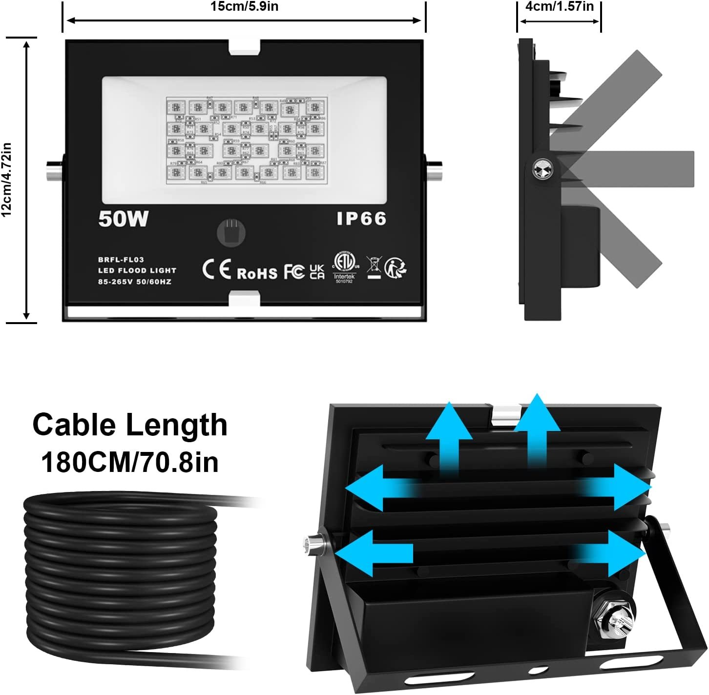 Reflector Led 50W RGB + Control - Image 5