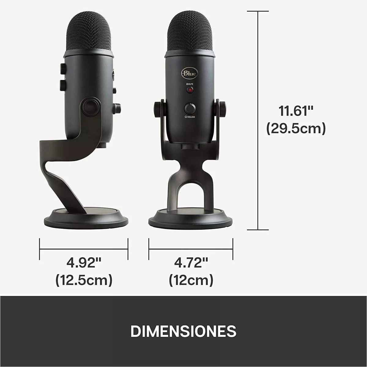 Micrófono USB Blue Yeti Condensador Omnidireccional Blackout Para PC - Image 5