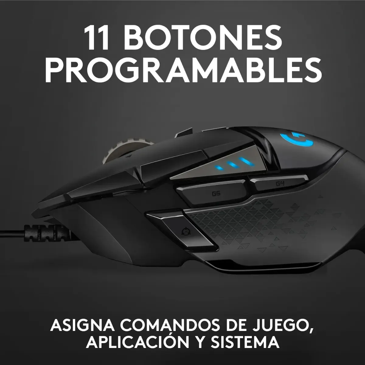 Mouse Gamer Logitech G502 Hero Con Cable y Sensor Óptico de 16000 DPI - Image 8