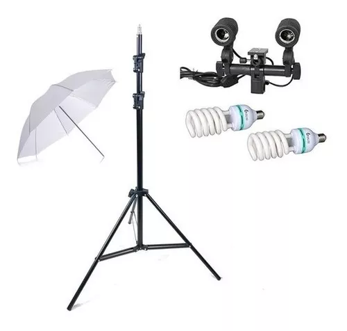 Kit De Iluminacion Socket Doble + Tripode + Sombrilla + Bombillos - Image 2