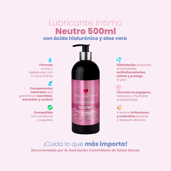 Lubricante Neutro con Ácido Hialurónico y Aloé x 500 ml by Sen Ìntimo - Image 2