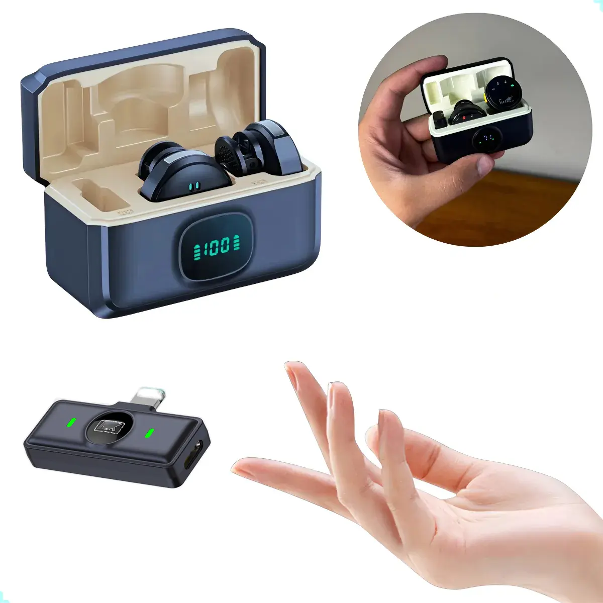 Micrófono Q8 Inalámbrico Dual para Grabar y Transmitir - Image 2